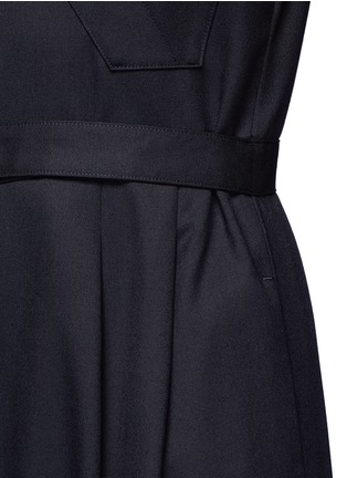 Detail View - Click To Enlarge - HYKE - 'Work' belted wide leg wool jumpsuit