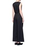Back View - Click To Enlarge - HYKE - 'Work' belted wide leg wool jumpsuit
