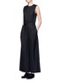Figure View - Click To Enlarge - HYKE - 'Work' belted wide leg wool jumpsuit