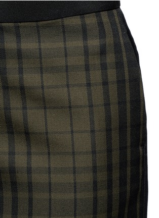 Detail View - Click To Enlarge - HYKE - Check print apron front wool blend pants