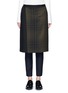 Main View - Click To Enlarge - HYKE - Check print apron front wool blend pants