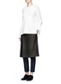 Figure View - Click To Enlarge - HYKE - Check print apron front wool blend pants