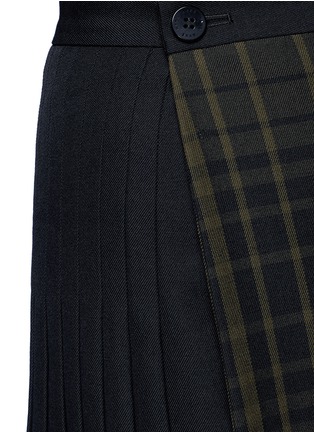 Detail View - Click To Enlarge - HYKE - Check print tuck pleat wrap skirt