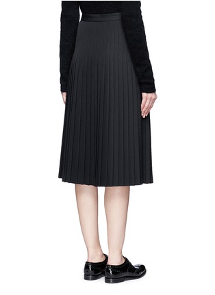 Back View - Click To Enlarge - HYKE - Check print tuck pleat wrap skirt