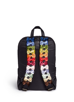 Back View - Click To Enlarge - 73115 - Velvet ribbon appliqué strap nylon backpack