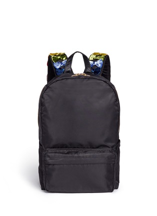 Main View - Click To Enlarge - 73115 - Velvet ribbon appliqué strap nylon backpack