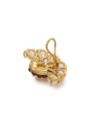 Detail View - Click To Enlarge - GOOSSENS - Perles Baroques Brass Clip Earrings