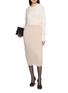 Figure View - Click To Enlarge - ERMANNO SCERVINO - Embroidered Lace Trim Knit Midi Skirt