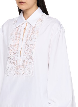  - ERMANNO SCERVINO - Embroidered Cropped Cotton Shirt
