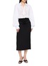 Figure View - Click To Enlarge - ERMANNO SCERVINO - Embroidered Cropped Cotton Shirt