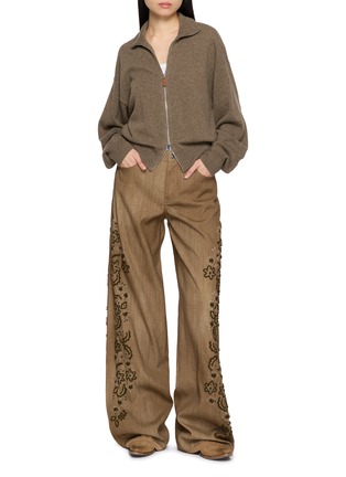 Figure View - Click To Enlarge - ERMANNO SCERVINO - Floral Embroidered Pants