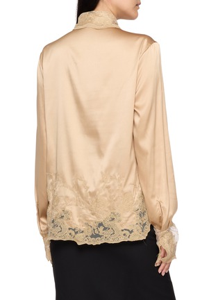 Back View - Click To Enlarge - ERMANNO SCERVINO - Long Sleeve Lace Embroidered Silk Shirt