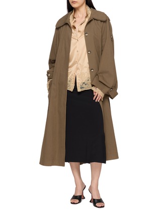 Figure View - Click To Enlarge - ERMANNO SCERVINO - Long Sleeve Lace Embroidered Silk Shirt
