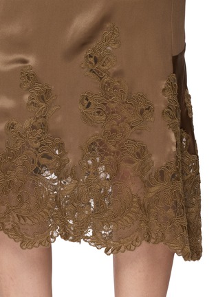  - ERMANNO SCERVINO - Lace Embroidered Satin Midi Skirt