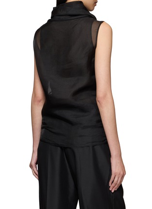 Back View - Click To Enlarge - GIA STUDIOS - Sheer Turtleneck Blouse