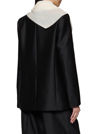 Back View - Click To Enlarge - GIA STUDIOS - Single Breasted Wrap Blazer With Scarf