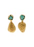 FENOMENA Shell Front Back Emerald Centre Earrings