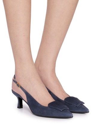 Figure View - Click To Enlarge - EQUIL - Rosia 55 Suede Slingback pumps