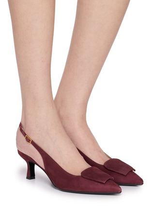 Figure View - Click To Enlarge - EQUIL - Rosia 55 Suede Slingback pumps