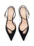 Detail View - Click To Enlarge - RUPERT SANDERSON - 75 Suede Ankle Strap Heel Pumps