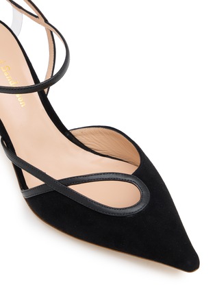 Detail View - Click To Enlarge - RUPERT SANDERSON - 75 Suede Ankle Strap Heel Pumps