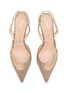 Detail View - Click To Enlarge - RUPERT SANDERSON - 75 Metallic-Trim Suede Heel Pumps