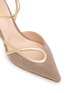 Detail View - Click To Enlarge - RUPERT SANDERSON - 75 Metallic-Trim Suede Heel Pumps