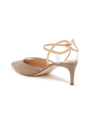  - RUPERT SANDERSON - 75 Metallic-Trim Suede Heel Pumps
