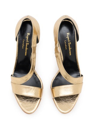 Detail View - Click To Enlarge - RUPERT SANDERSON - 75 Metallic Grained Strappy Sandals
