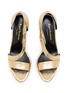 Detail View - Click To Enlarge - RUPERT SANDERSON - 75 Metallic Grained Strappy Sandals