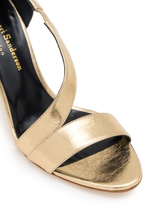 Detail View - Click To Enlarge - RUPERT SANDERSON - 75 Metallic Grained Strappy Sandals