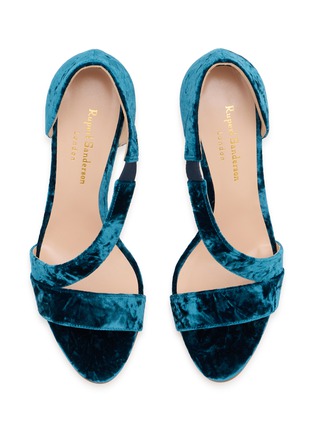 Detail View - Click To Enlarge - RUPERT SANDERSON - 75 Velvet Strappy Sandals