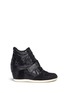 Main View - Click To Enlarge - ASH - 'Bowie' glitter leather combo concealed wedge sneakers