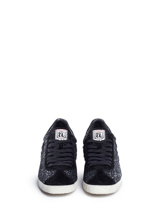 Front View - Click To Enlarge - ASH - 'Guepard' glitter star trim leather sneakers