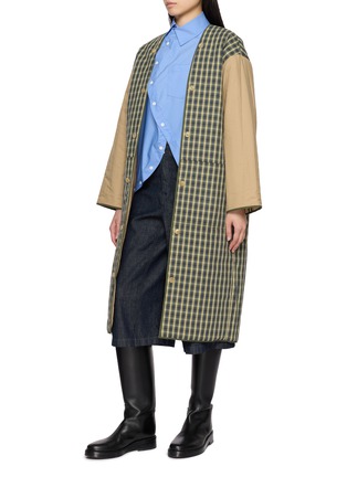 Detail View - Click To Enlarge - EENK - Reversible Contrast Panel Cotton Coat