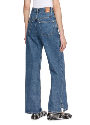 Back View - Click To Enlarge - EENK - Flared Slit Denim Jeans