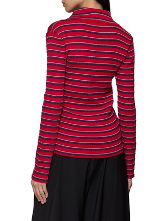 Back View - Click To Enlarge - EENK - High-Neck Layered Knit Top