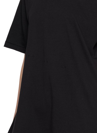  - EENK - Front Rose Brooch Draped T-Shirt