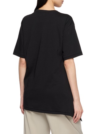 Back View - Click To Enlarge - EENK - Front Rose Brooch Draped T-Shirt