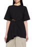 EENK Front Rose Brooch Draped T-Shirt