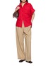 Figure View - Click To Enlarge - EENK - Front Tucked Detail Wide Leg Pants