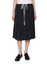 EENK Drawstring Waistband Pleated Midi Skirt