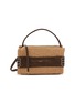 JW ANDERSON Small Loafer Raffia Suede Shoulder Bag