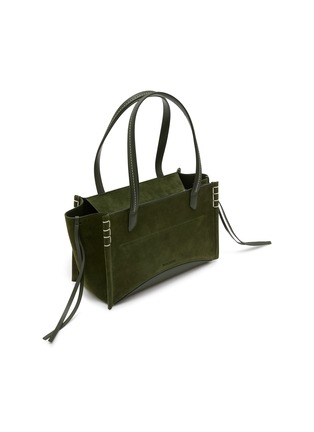 Detail View - Click To Enlarge - JW ANDERSON - Elongated Loafer Suede Cabas Bag