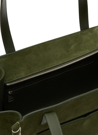 Detail View - Click To Enlarge - JW ANDERSON - Elongated Loafer Suede Cabas Bag