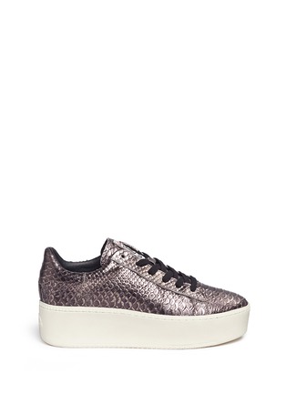 Main View - Click To Enlarge - ASH - 'Cult' snake effect metallic leather platform sneakers