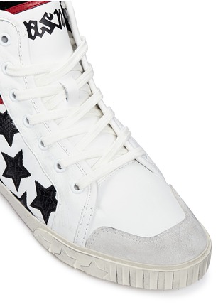 Detail View - Click To Enlarge - ASH - 'Mikado' star appliqué metallic trim leather sneakers
