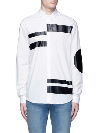 Main View - Click To Enlarge - MC Q - 'Sheehan' block stripe print cotton shirt