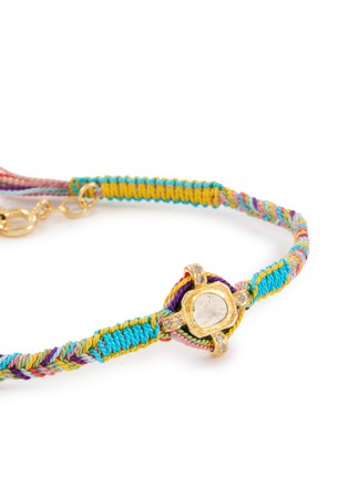 Detail View - Click To Enlarge - MARIE LAURE CHAMOREL - Sterling Silver Cord Crystal Bracelet