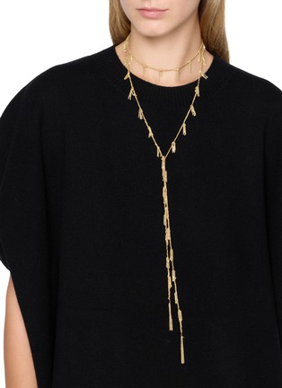 Figure View - Click To Enlarge - MARIE LAURE CHAMOREL - Sterling Silver Silk Yarn Tassel Necklace